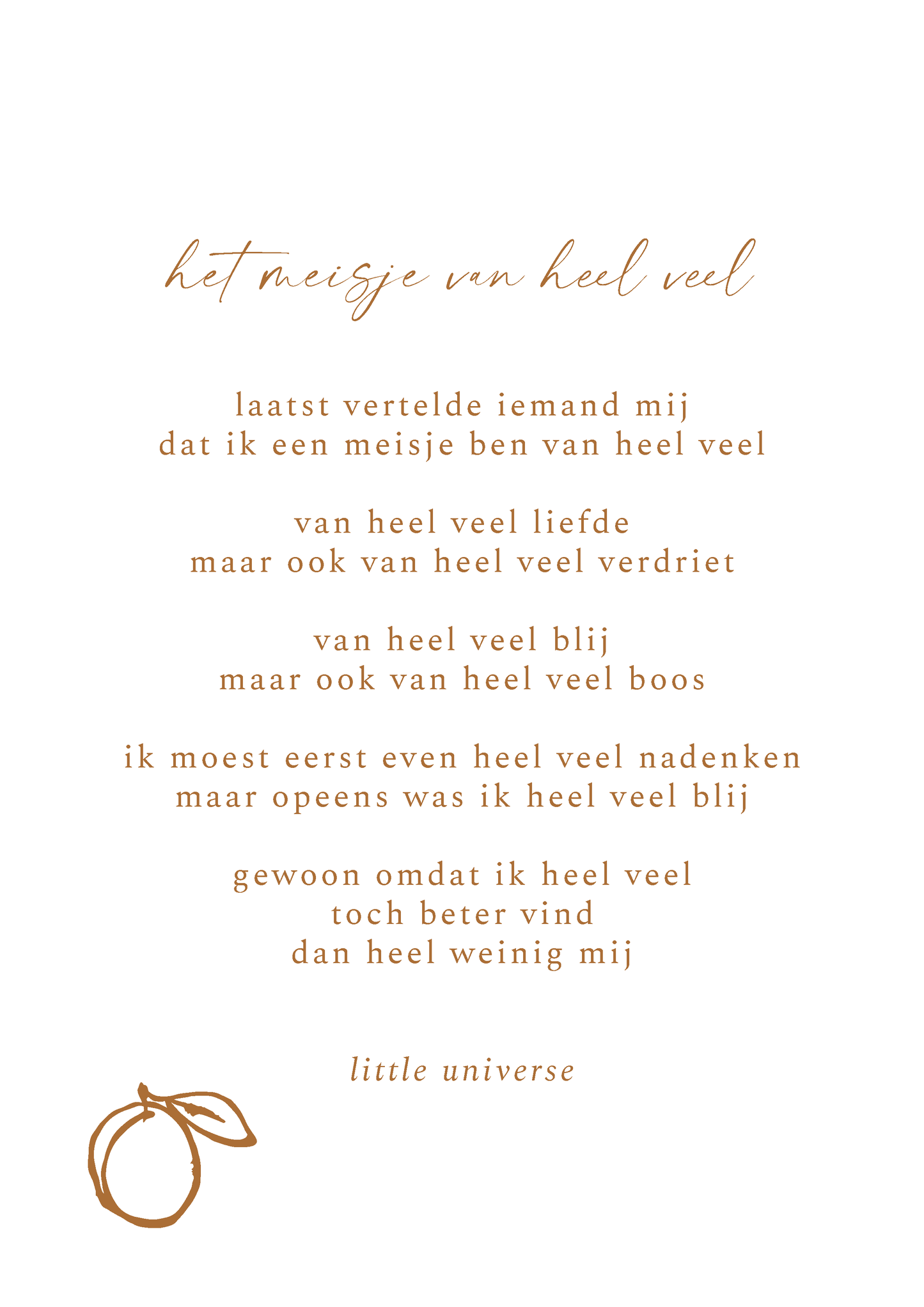 Print A4 'Het meisje van heel veel'