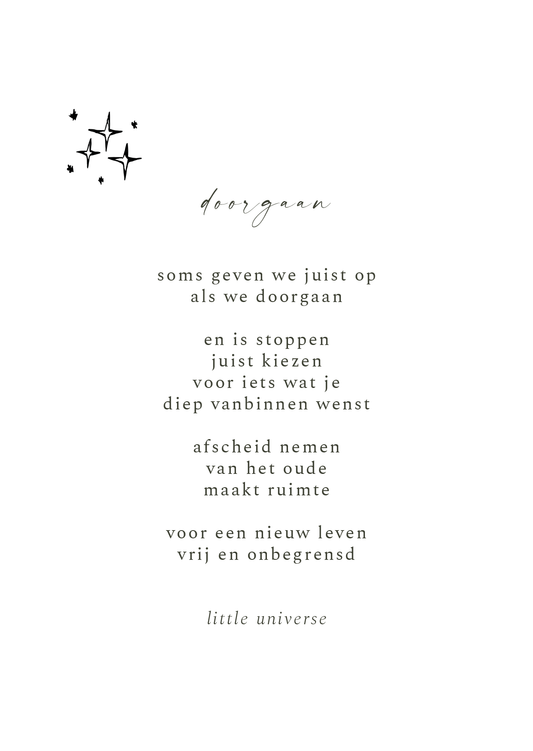 Kaart 'Doorgaan'