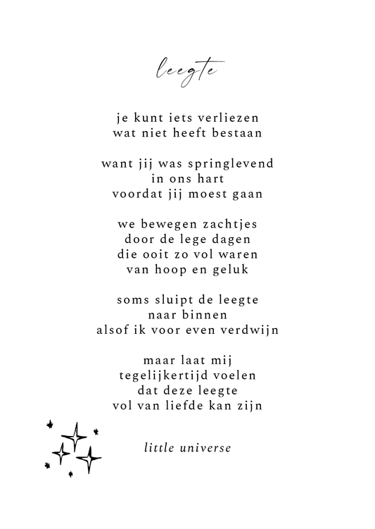 Kaart 'Leegte'