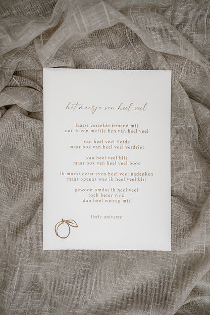 Print A4 'Het meisje van heel veel'
