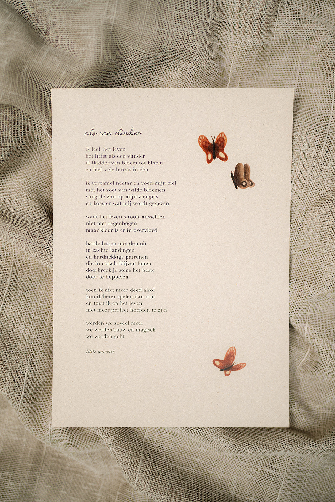 Print A4 'Als een vlinder'