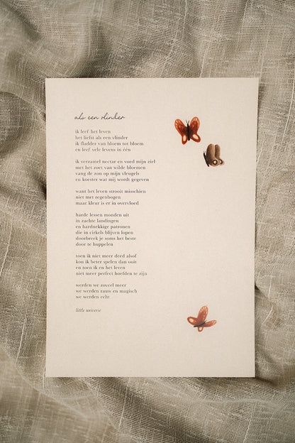 Print A4 'Als een vlinder'