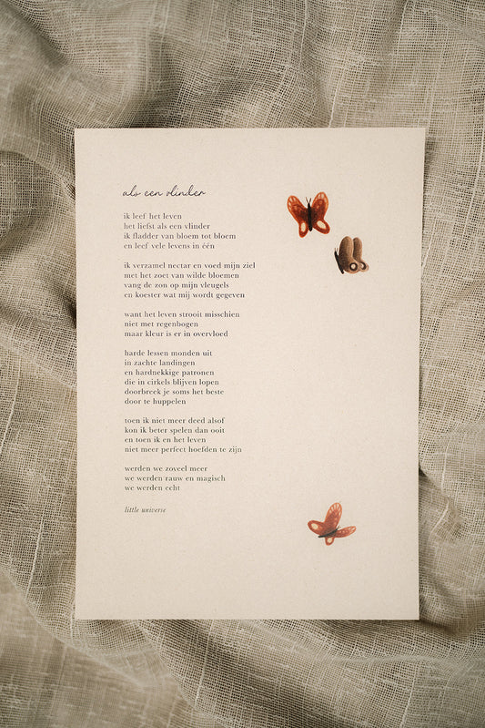 Print A4 'Als een vlinder'