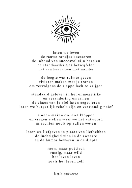 Print A5 'Zoals het leven zelf'