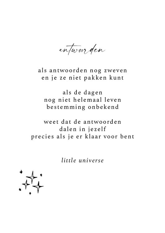 Kaart 'Antwoorden'