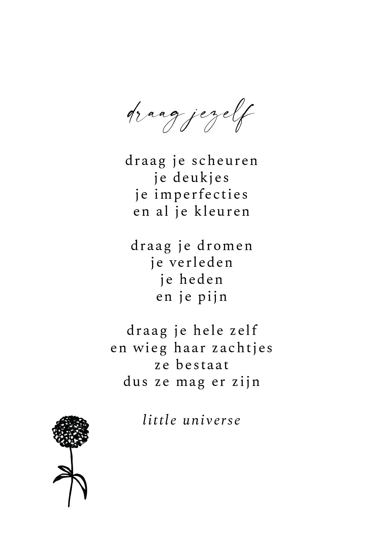Kaart 'Draag jezelf'