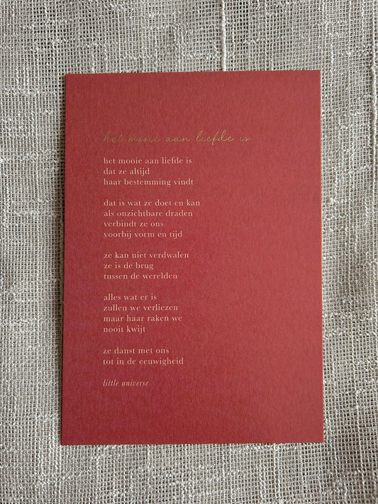 Kaart 'Het mooie aan liefde is'