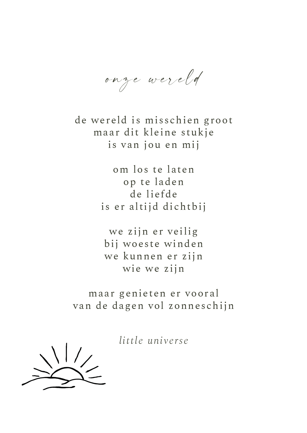 Kaart 'Onze wereld'
