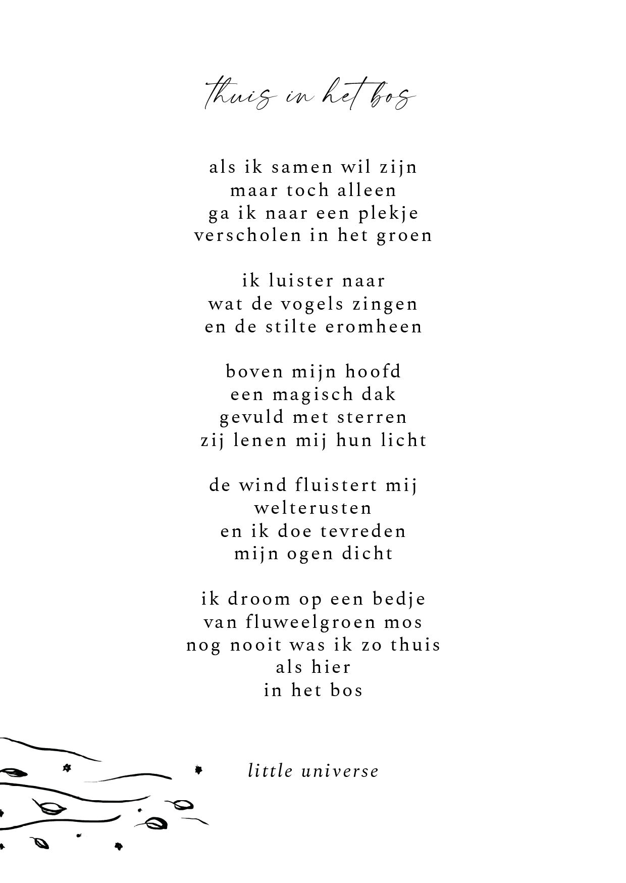 Kaart 'Thuis in het bos'